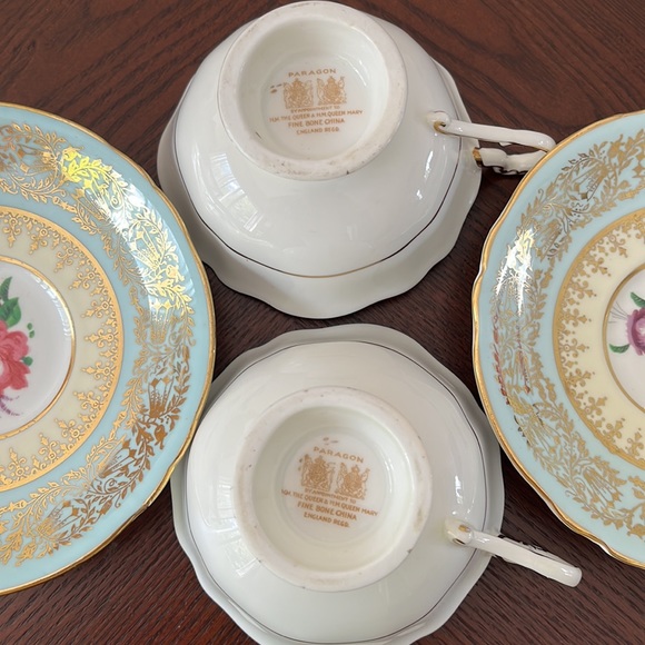 4 pc PARAGON by appointment to HM the Queen and HM Queen Mary 2 Cups and 2 - Picture 8 of 9